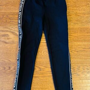 Michael Kors Black Leggings with Logo Side Trim